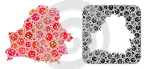 Map of Belarus - Virus Mosaic with Empty Space