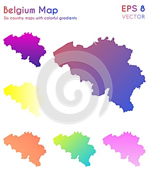 Map of Belgium with beautiful gradients.