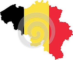 Belgium Map with Flag