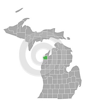 Map of Benzie in Michigan