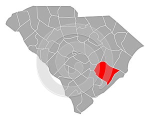 Map of Berkeley in South Carolina