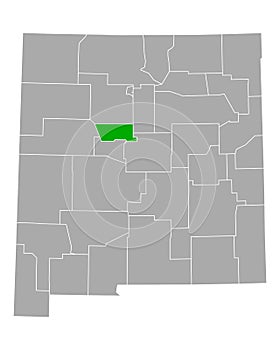 Map of Bernalillo in New Mexico
