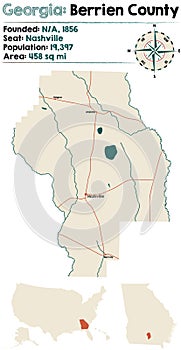 Map of in Berrien County Georgia