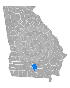 Map of Berrien in Georgia