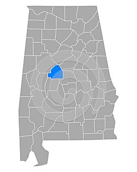Map of Bibb in Alabama photo