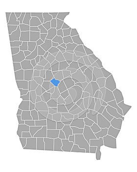 Map of Bibb in Georgia photo
