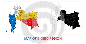 Map of biobio region illustration