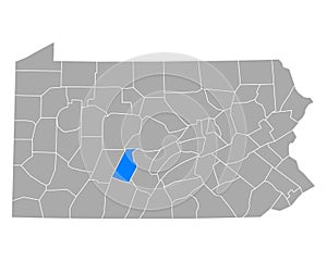 Map of Blair in Pennsylvania