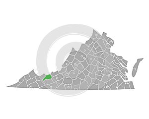 Map of Bland in Virginia