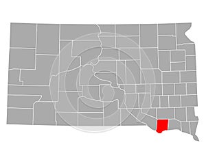 Map of Bon Homme in South Dakota photo