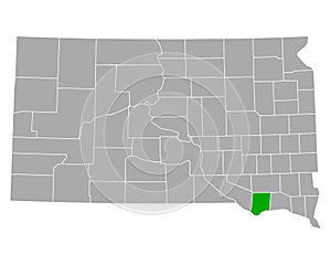 Map of Bon Homme in South Dakota photo