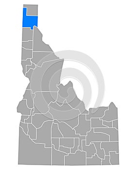 Map of Bonner in Idaho photo