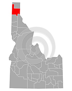 Map of Bonner in Idaho photo