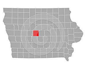 Map of Boone in Iowa