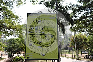 Map of the Botanical Garden in Puducherry, India