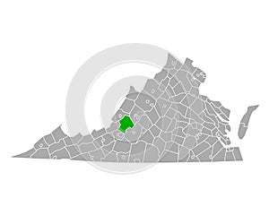 Map of Botetourt in Virginia