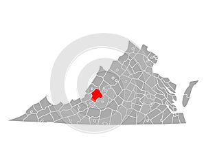 Map of Botetourt in Virginia
