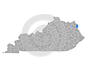 Map of Boyd in Kentucky