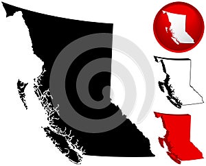 Map of British Columbia,Canada