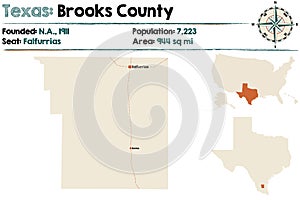 Map of Brooks county in Texas