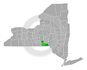 Map of Broome in New York