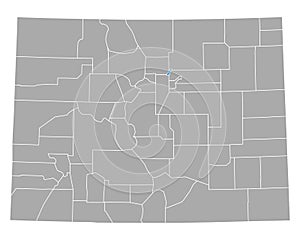 Map of Broomfield in Colorado