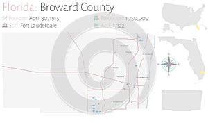Map of Broward County in Florida