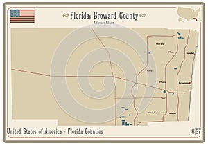 Map of Broward County in Florida photo