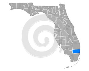 Map of Broward in Florida