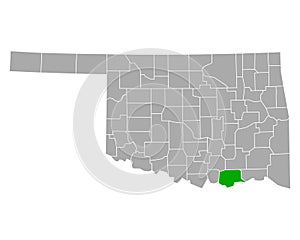 Map of Bryan in Oklahoma