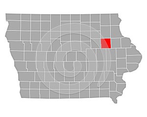 Map of Buchanan in Iowa