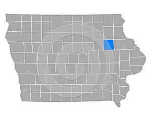 Map of Buchanan in Iowa