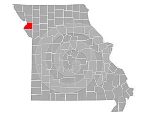 Map of Buchanan in Missouri