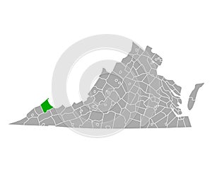 Map of Buchanan in Virginia