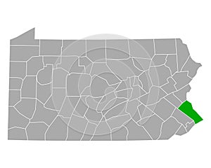 Map of Bucks in Pennsylvania