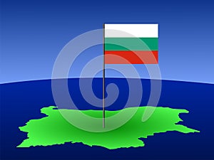 Map of Bulgaria with flag