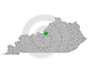 Map of Bullitt in Kentucky
