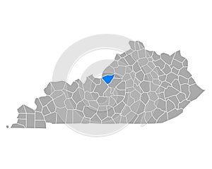 Map of Bullitt in Kentucky
