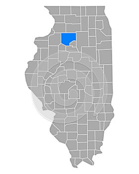 Map of Bureau in Illinois