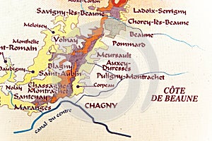 Map of burgundy region