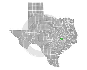 Map of Burleson in Texas