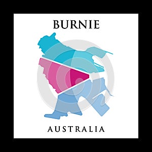 Map Of Burnie City Modern Geometric Creative Logo photo