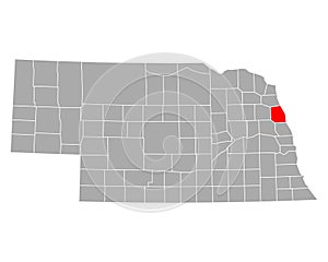 Map of Burt in Nebraska