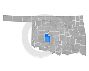 Map of Caddo in Oklahoma