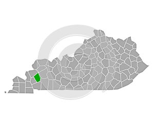 Map of Caldwell in Kentucky photo