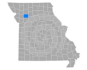 Map of Caldwell in Missouri