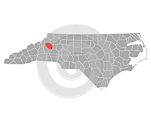 Map of Caldwell in North Carolina