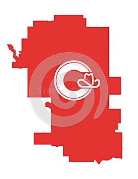 Map of calgary city in canada vector illustration
