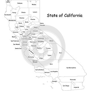 Map of California state photo