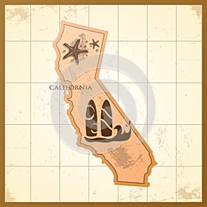 map of california state. Vector illustration decorative design